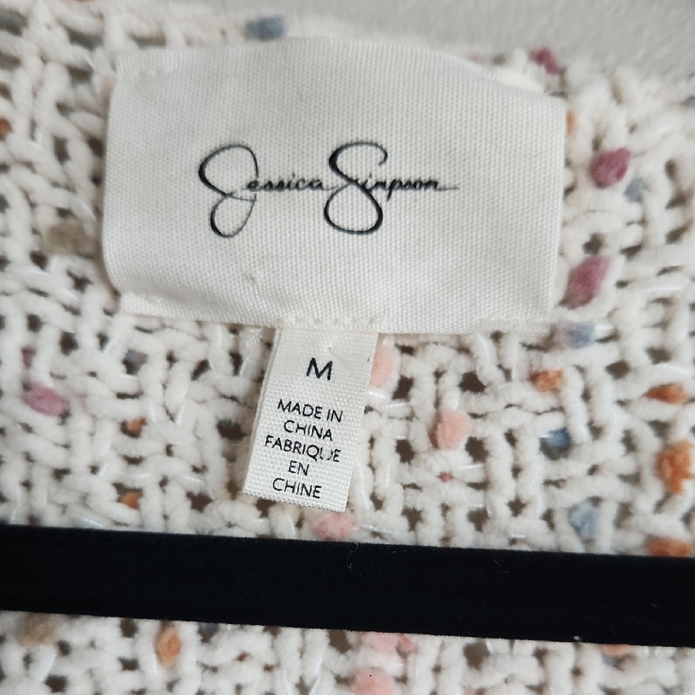 Jessica Simpson Cream Multicolor Knit Cardigan - Picture 2 of 5